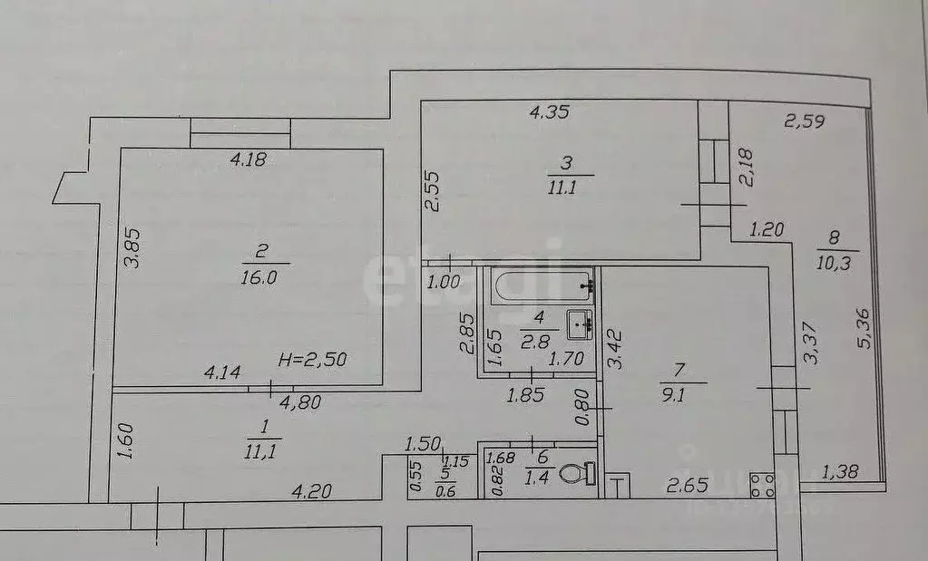 2-к кв. Краснодарский край, Анапа ул. Ленина, 143 (62.4 м) - Фото 2