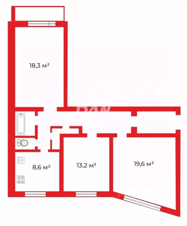3-к кв. Челябинская область, Челябинск Комсомольский просп., 93 (74.2 ... - Фото 2