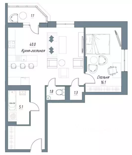 2-к кв. Тамбовская область, Тамбов Свободная ул., 4к4 (65.4 м) - Фото 1