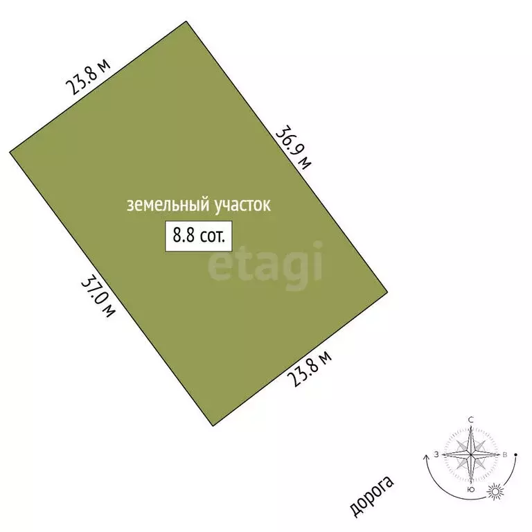 Участок в Ялуторовск, Восточная улица (8.8 м) - Фото 1