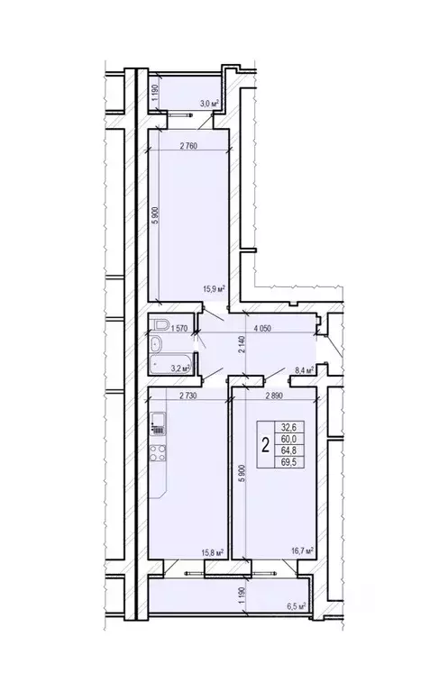 2-к кв. Саратовская область, Энгельс Новобазарная ул., 4 (69.5 м) - Фото 1