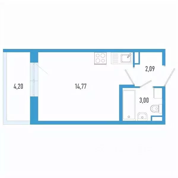 Студия Санкт-Петербург пос. Шушары,  (21.12 м) - Фото 0
