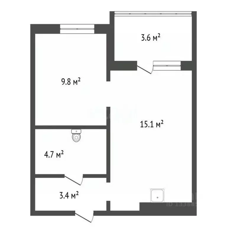 2-к кв. Красноярский край, Красноярск ул. Лесников, 25А (32.1 м) - Фото 2