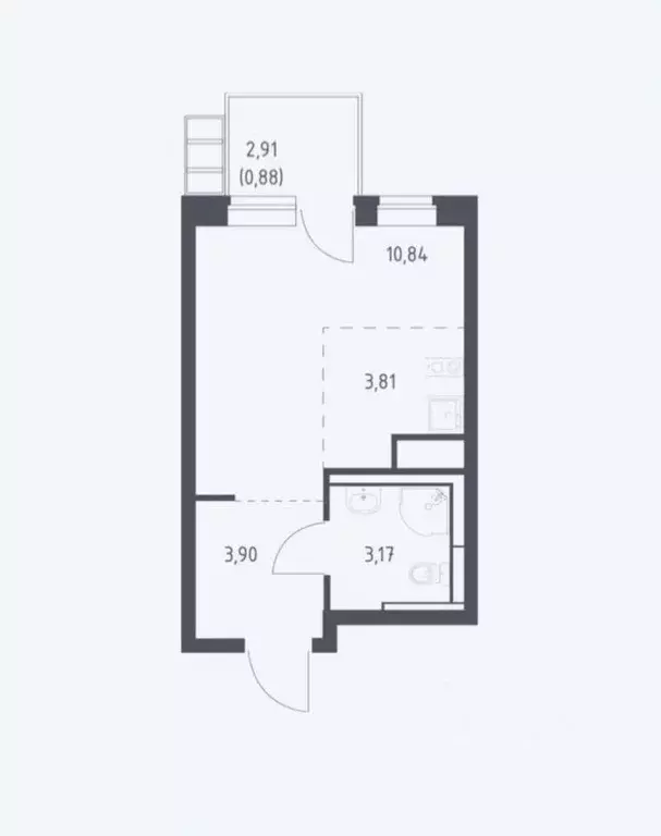 Студия Москва ул. Алхимовская, 1к1 (22.6 м) - Фото 1