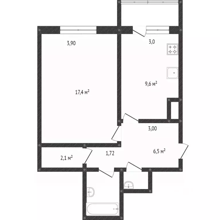 1-к кв. Ямало-Ненецкий АО, Новый Уренгой Оптимистов мкр, 4/3 (43.2 м) - Фото 1