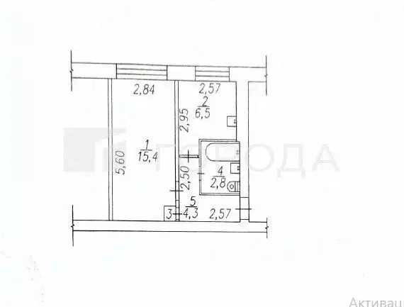 2-к кв. Кемеровская область, Новокузнецк ул. Веры Соломиной, 32 (29.5 ... - Фото 2
