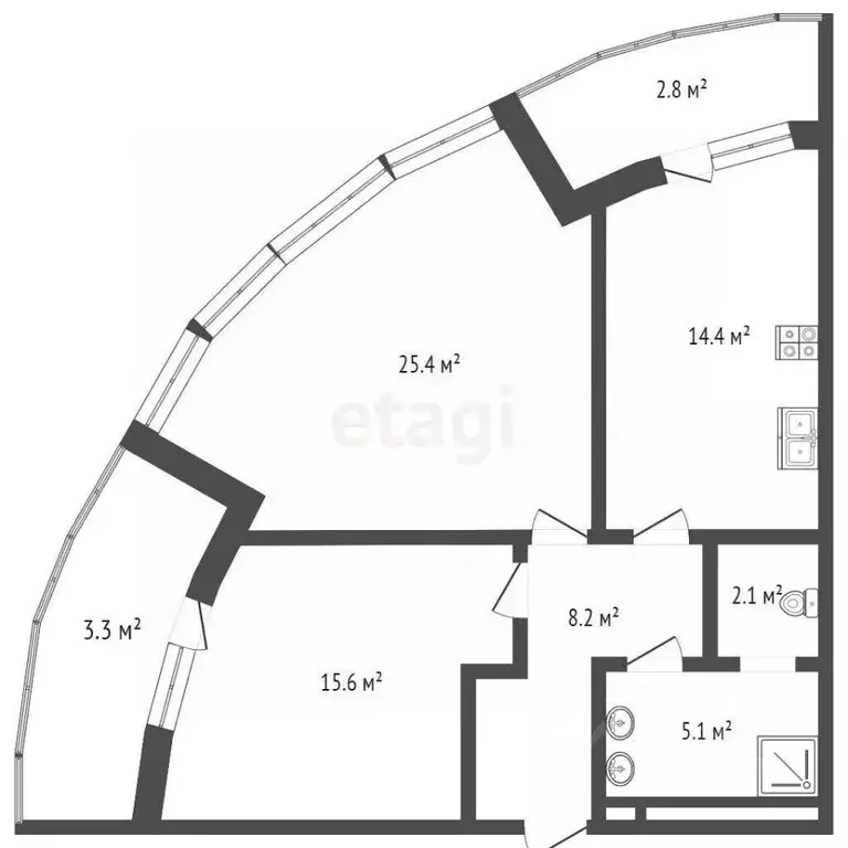 3-к кв. Крым, Ялта муниципальный округ, Ливадия пгт ул. Виноградная, ... - Фото 2