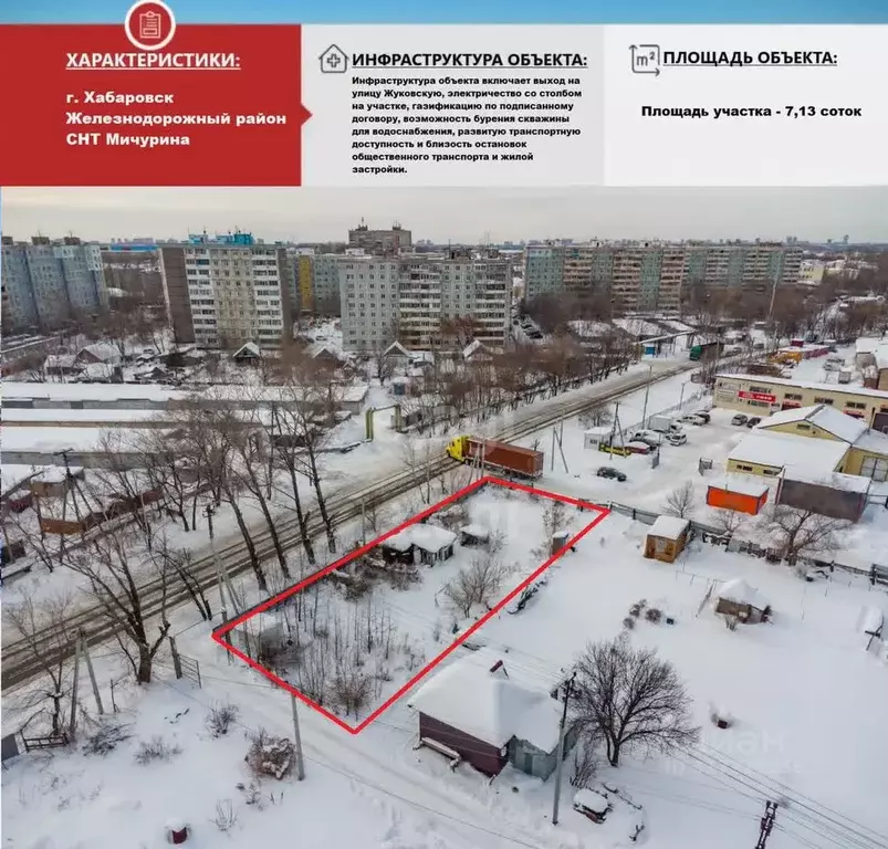 Участок в Хабаровский край, Хабаровск ул. Мичурина-1, 1 (7.1 сот.) - Фото 1