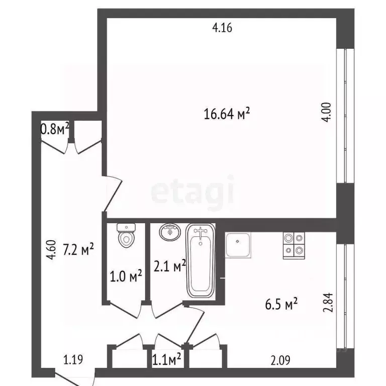1-к кв. Мордовия, Саранск Волгоградская ул., 118 (34.54 м) - Фото 1