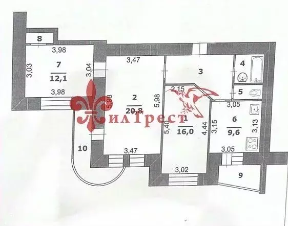 3-к кв. Белгородская область, Белгород ул. Щорса, 36а (73.1 м) - Фото 1