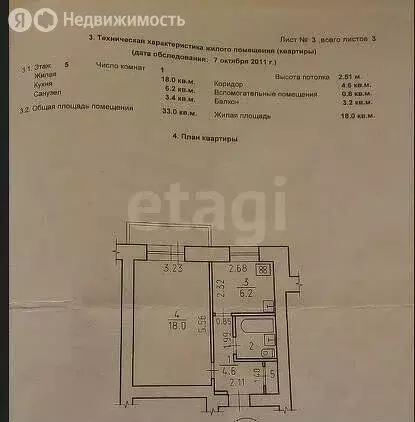 1-комнатная квартира: Ижевск, Клубная улица, 42 (33 м) - Фото 0