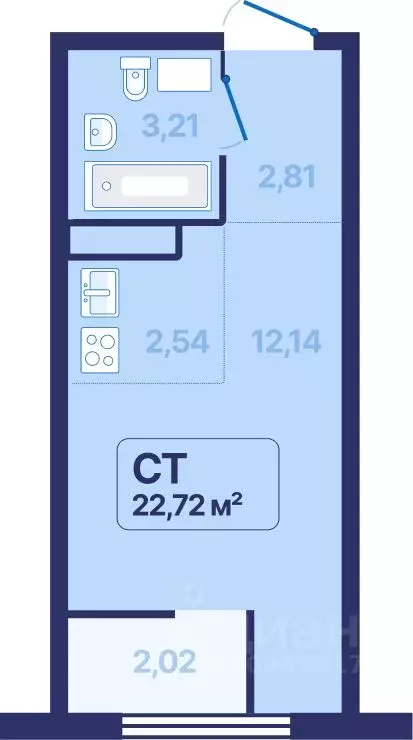 Студия Свердловская область, Екатеринбург просп. Космонавтов, 9 (22.72 ... - Фото 1