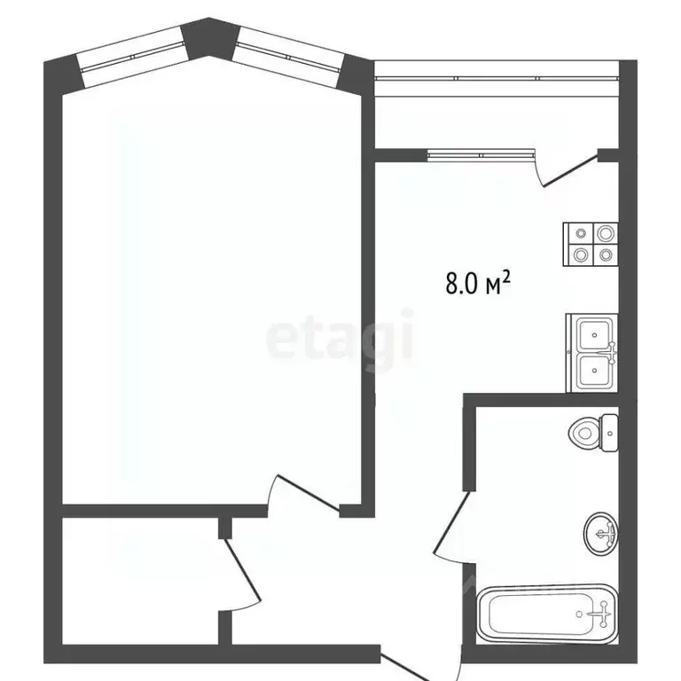 1-к кв. Москва, Москва, Троицк ул. Нагорная, 5 (38.0 м) - Фото 2