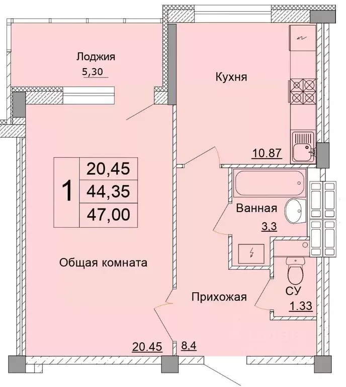 1-к кв. Белгородская область, Старый Оскол Степной мкр, 33Е (47.0 м) - Фото 0