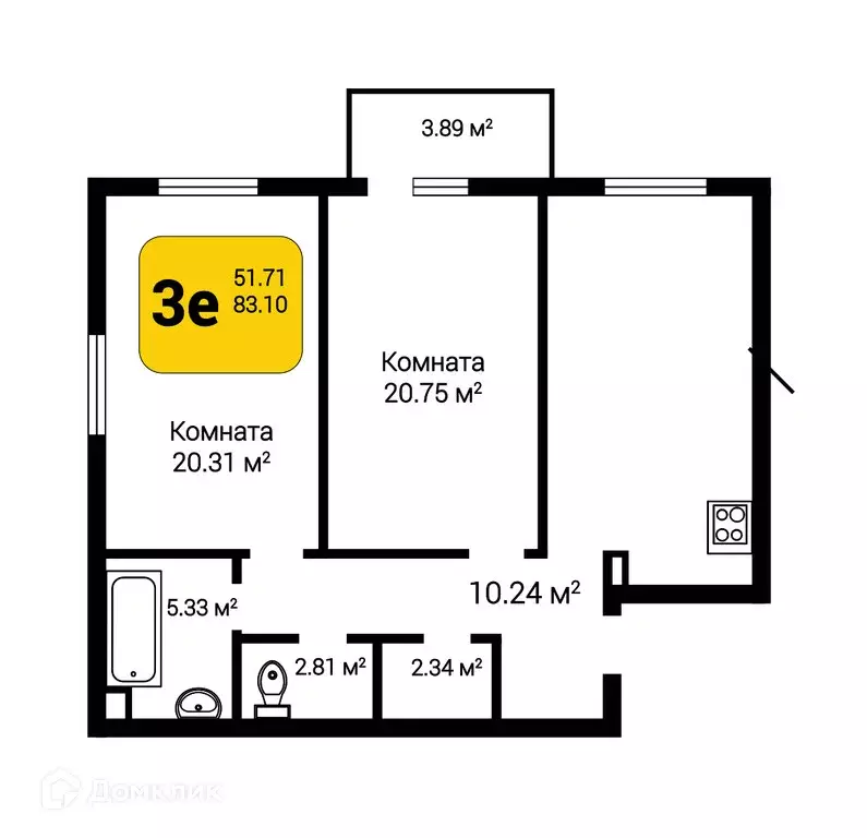 Продаётся 3-к квартира, 83.95 м - Фото 0