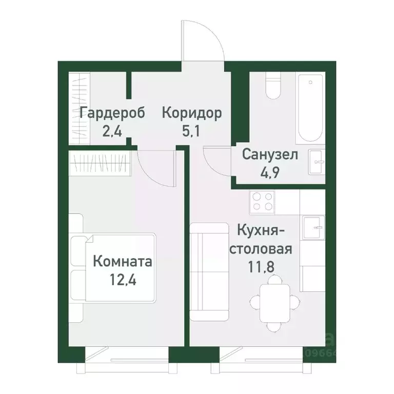 1-к кв. Челябинская область, Челябинский городской округ, пос. ... - Фото 0