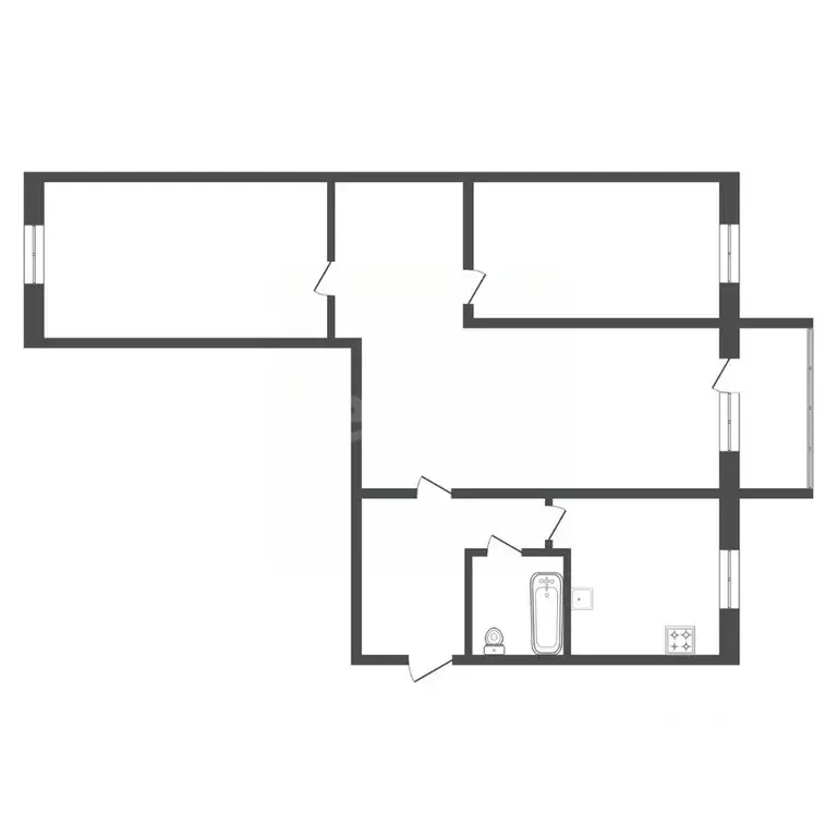 3-к кв. Амурская область, Благовещенск Амурская ул., 23 (48.2 м) - Фото 2