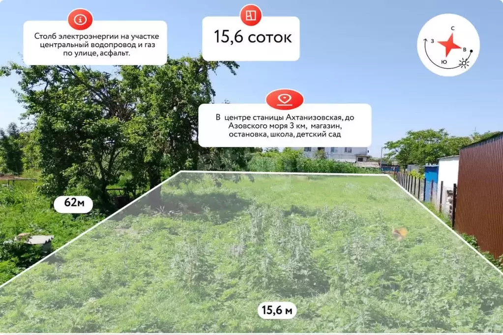 Участок в Краснодарский край, Темрюкский район, Ахтанизовская ст-ца ... - Фото 1