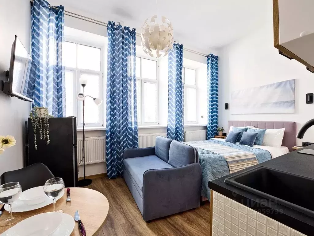 Студия Санкт-Петербург Тележная ул., 21 (21.0 м) - Фото 1