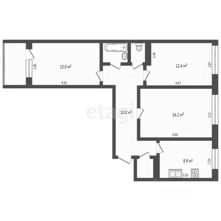 3-к кв. Татарстан, Набережные Челны ул. Шамиля Усманова, 8 (67.2 м) - Фото 1