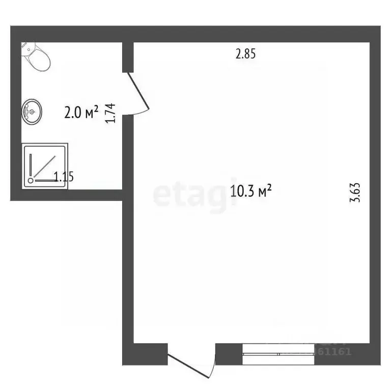 Студия Краснодарский край, Анапа Красноармейская ул., 44А (14.0 м) - Фото 1