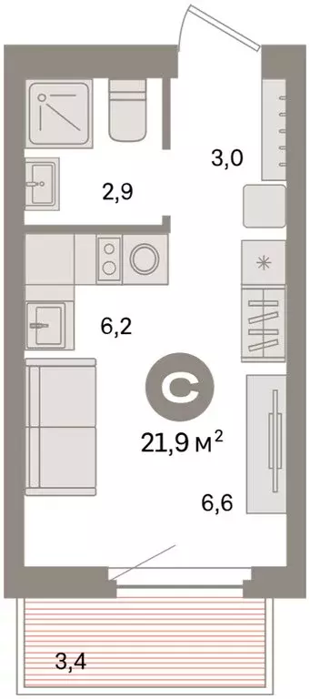 Квартира-студия: Екатеринбург, жилой район Сортировочный, микрорайон ... - Фото 1