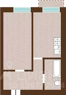 1-к кв. Калининградская область, Гурьевский муниципальный округ, пос. ... - Фото 1