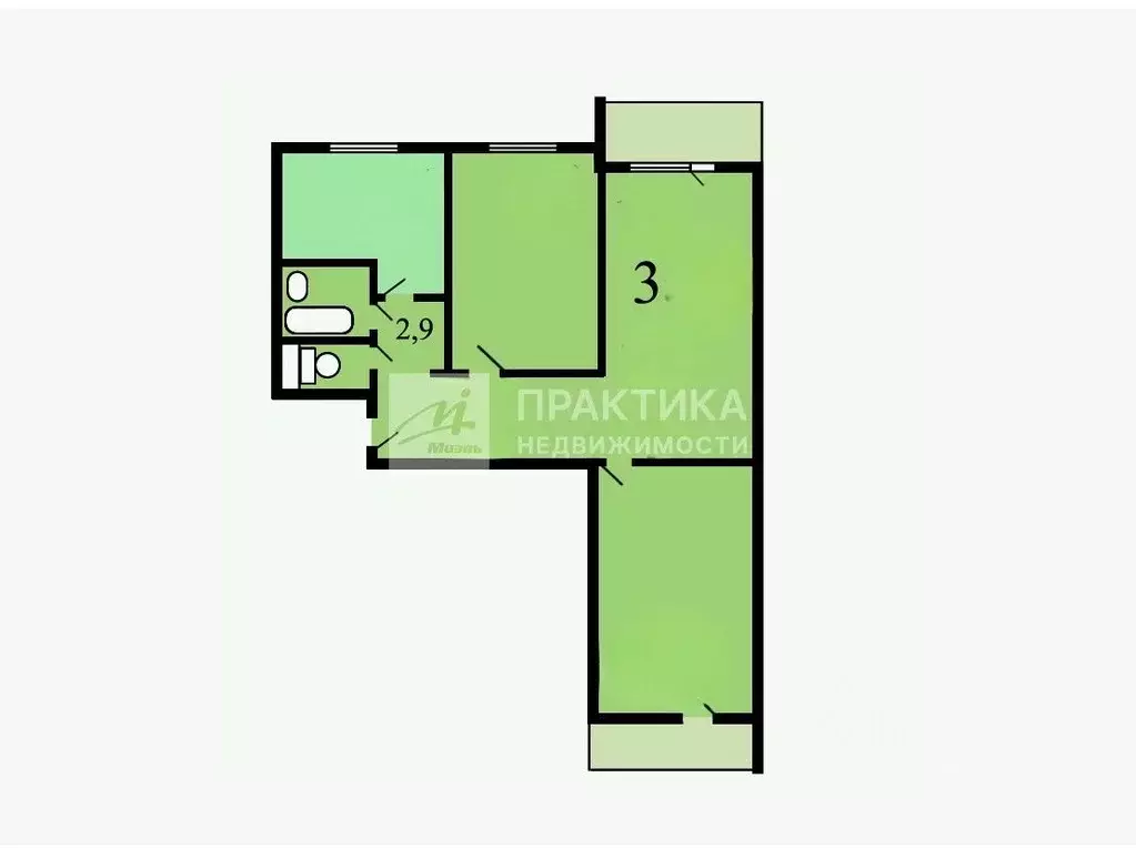 3-к кв. Москва Тарусская ул., 4 (58.1 м) - Фото 2