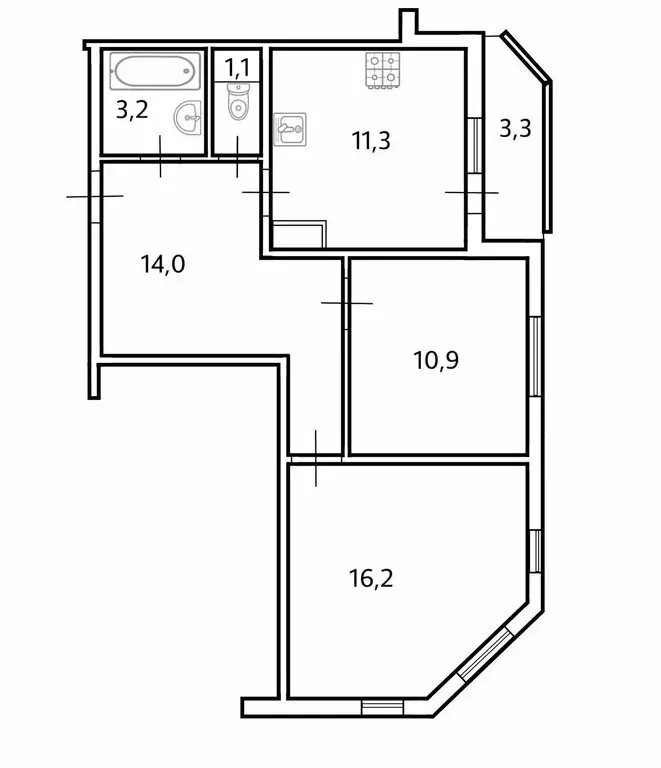 2-комнатная квартира: Санкт-Петербург, Народная улица, 53к3 (56.7 м) - Фото 0