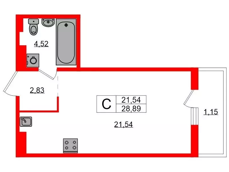 Квартира-студия: Колтуши, улица Мира, 9 (28.89 м) - Фото 0