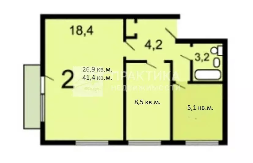 2-комнатная квартира: Москва, Шереметьевская улица, 11к2 (41.8 м) - Фото 2