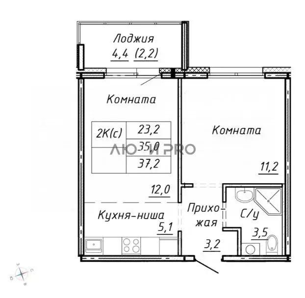 2-к кв. Алтайский край, Барнаул Северный Власихинский проезд, 131к1с ... - Фото 2