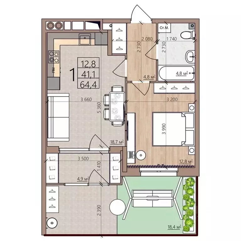 1-к кв. Рязанская область, Рязань пос. Шпалозавода, Окская Стрелка ... - Фото 1