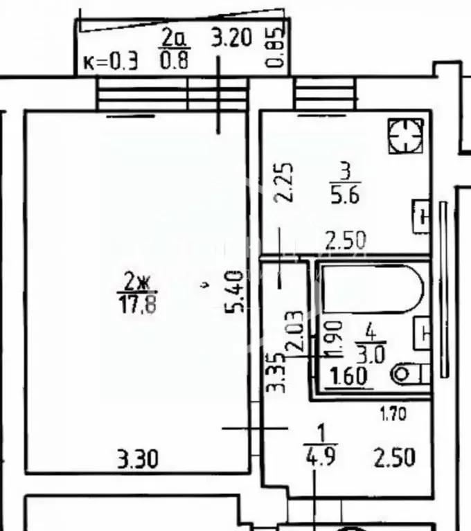 1-к кв. Калининградская область, Калининград Садовая ул., 43 (31.3 м) - Фото 1