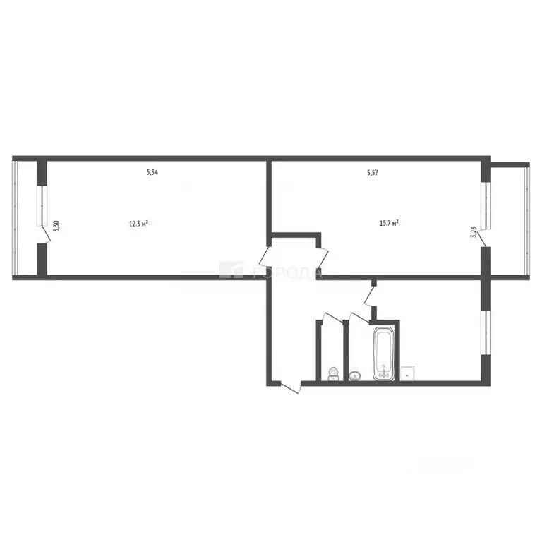 2-к кв. Кемеровская область, Новокузнецк ул. Тореза, 105 (47.1 м) - Фото 2