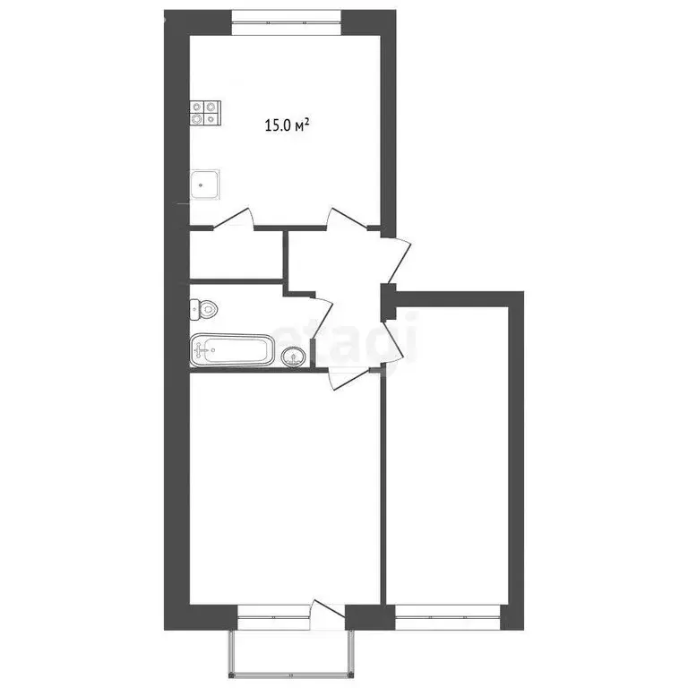 2-комнатная квартира: Ярославль, посёлок Мирный, 4-я Путевая улица, 36 ... - Фото 1