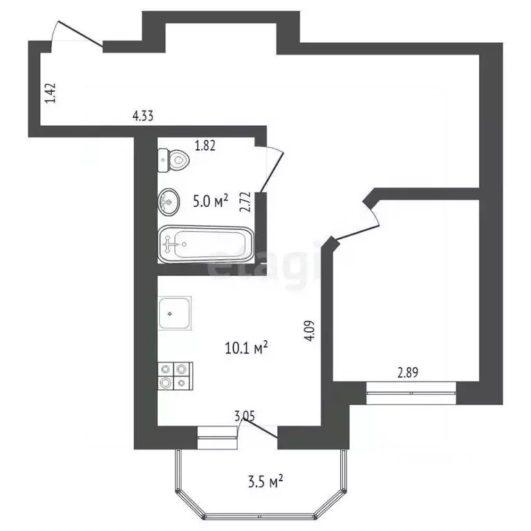 1-к кв. Ростовская область, Ростов-на-Дону 1-я Баррикадная ул., 24 ... - Фото 1