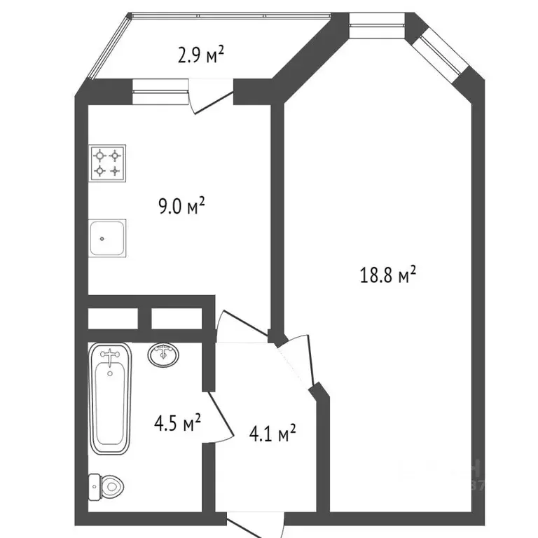 1-к кв. Ставропольский край, Пятигорск ул. Адмиральского, 1А (40.0 м) - Фото 2