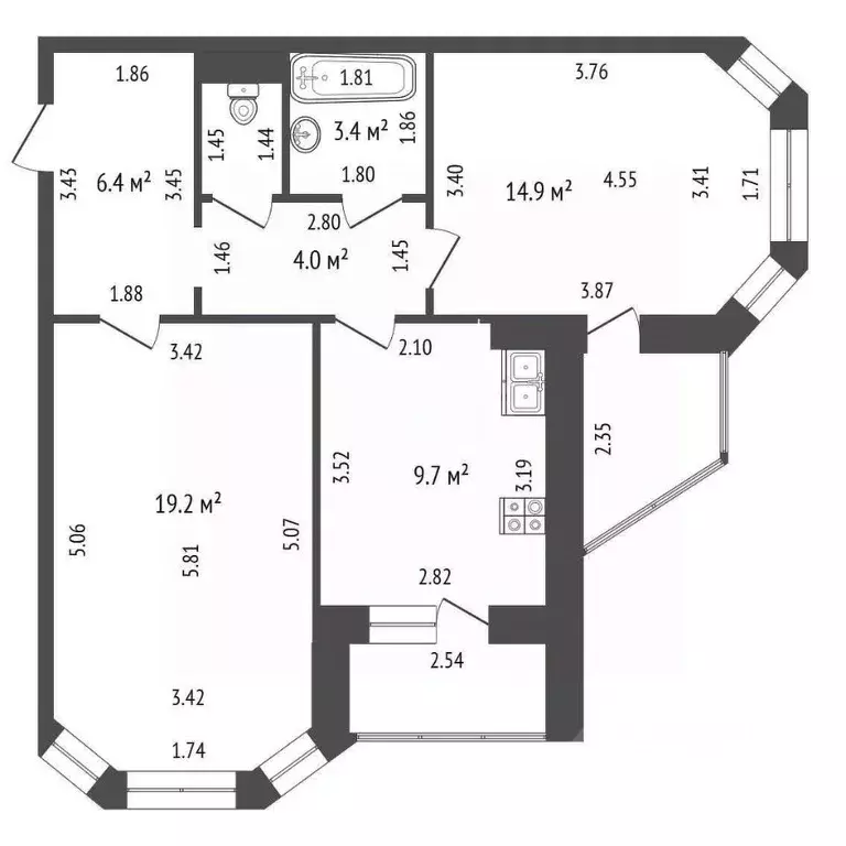 2-к кв. Тамбовская область, Тамбов Астраханская ул., 261 (64.0 м) - Фото 2