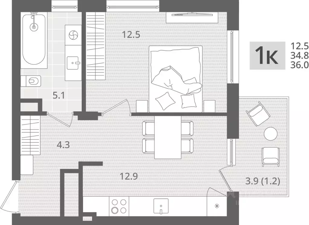 1-к кв. Калининградская область, Пионерский пос. Рыбное, Мо ре жилой ... - Фото 1