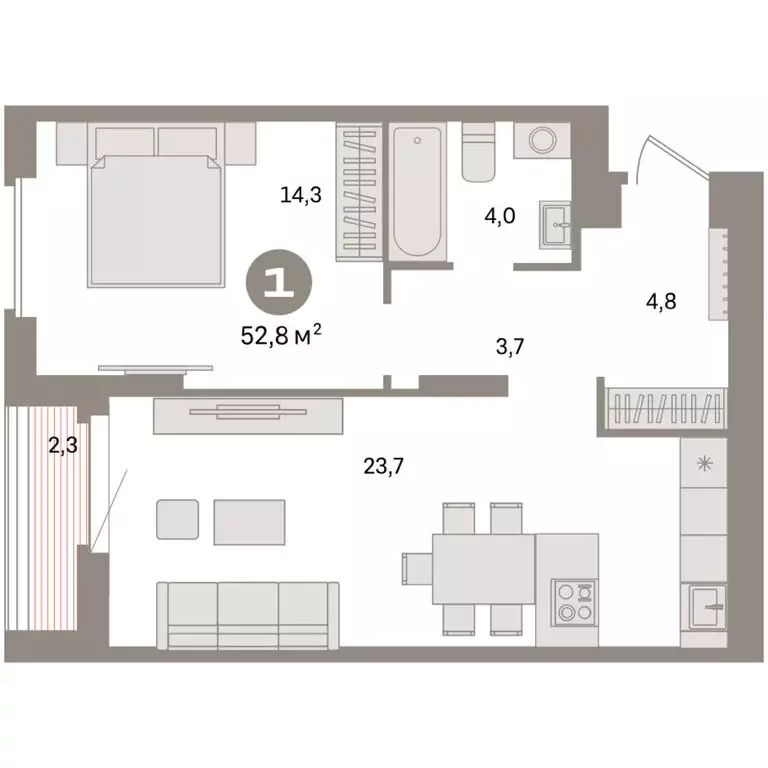 1-комнатная квартира: Екатеринбург, жилой район Сортировочный, ... - Фото 2