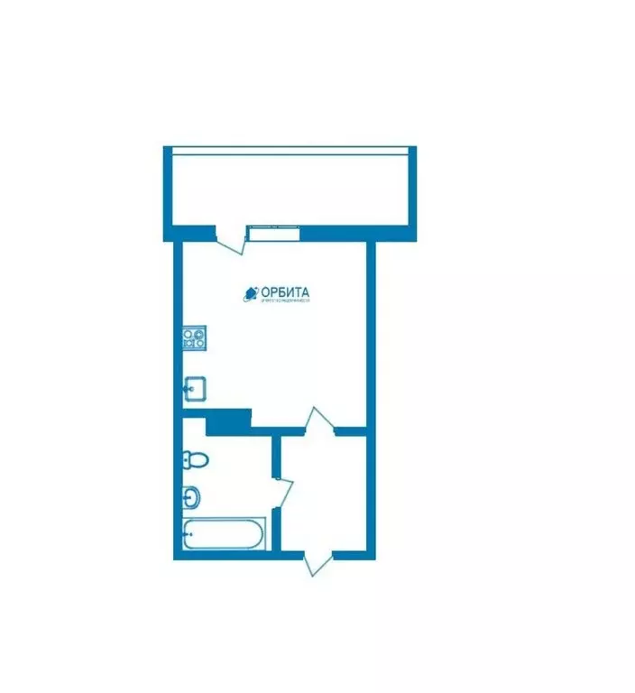 Квартира-студия: Тюмень, улица Игоря Комиссарова, 5 (23 м) - Фото 1