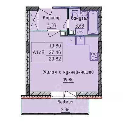 1-к кв. Ярославская область, Ярославль 2-й мкр,  (29.82 м) - Фото 0