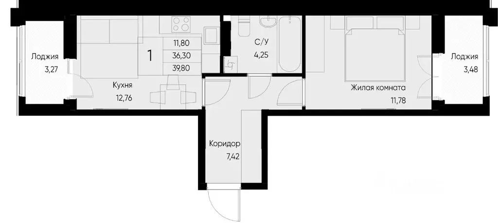 1-к кв. Татарстан, Зеленодольский район, Васильево муниципальное ... - Фото 0