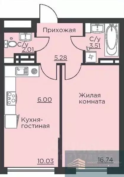 1-к кв. Воронежская область, Воронеж ул. Ломоносова, 116Б (43.6 м) - Фото 0