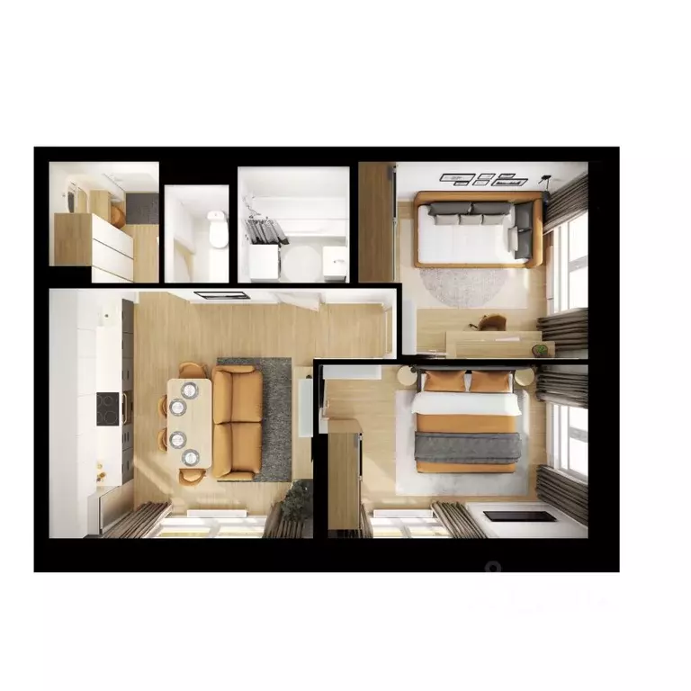 2-к кв. Московская область, Мытищи Яуза Парк жилой комплекс, к5 (46.6 ... - Фото 2