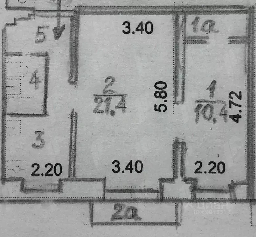2-к кв. Москва ул. Приорова, 2 (44.5 м) - Фото 2