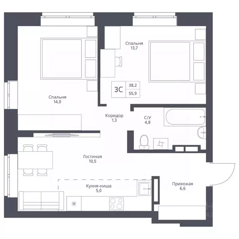 3-к кв. Новосибирская область, Новосибирский район, Барышевский ... - Фото 1