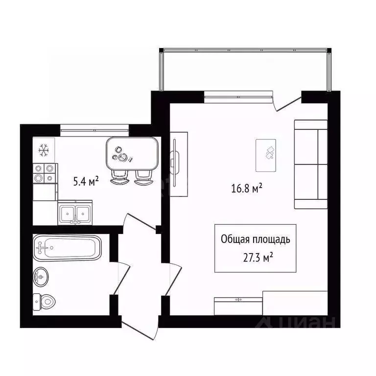 1-к кв. Новосибирская область, Новосибирск Академгородок мкр, ул. ... - Фото 2