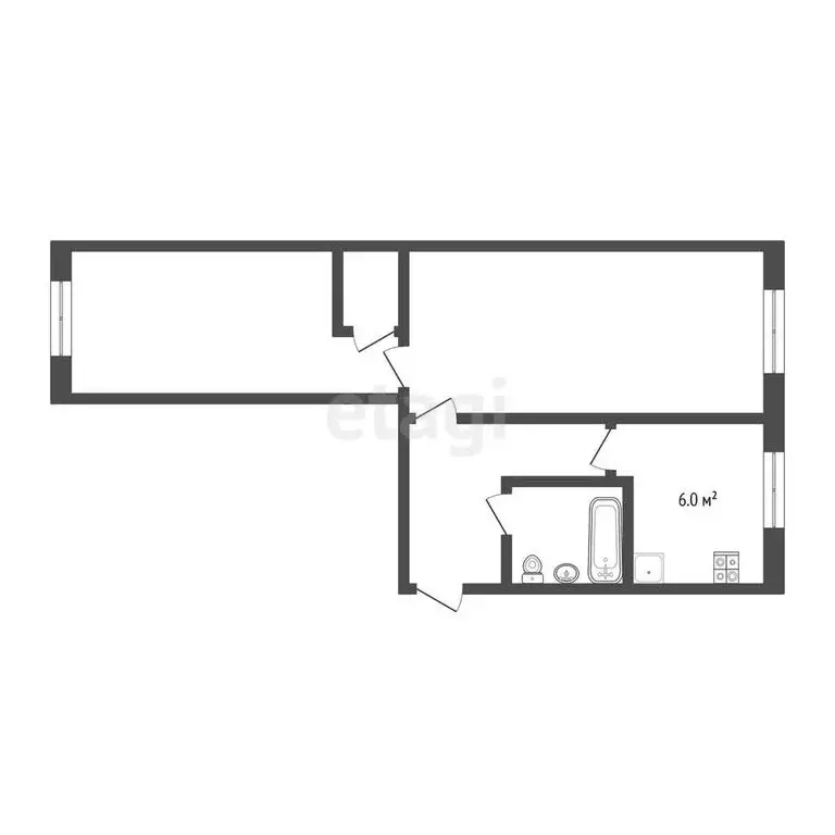 2-комнатная квартира: Кемерово, улица Леонова, 22 (42.9 м) - Фото 0